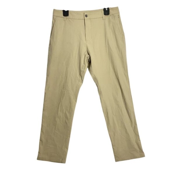 Lululemon Athletica ABC Mens Brown Tan Khaki Chino Casual Pants Size 32 - Picture 1 of 6